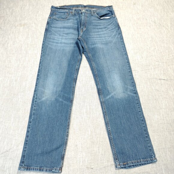 Levis 559 Jeans Mens Size 34x32 Medium Wash Relaxed Straight Whiskered Baggy - Picture 1 of 9